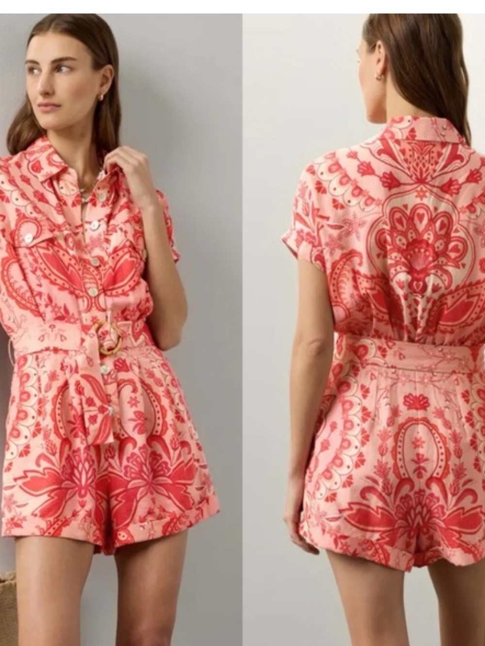 FARM Rio Coral and Red Romper NWT medium - Picture 3 of 5